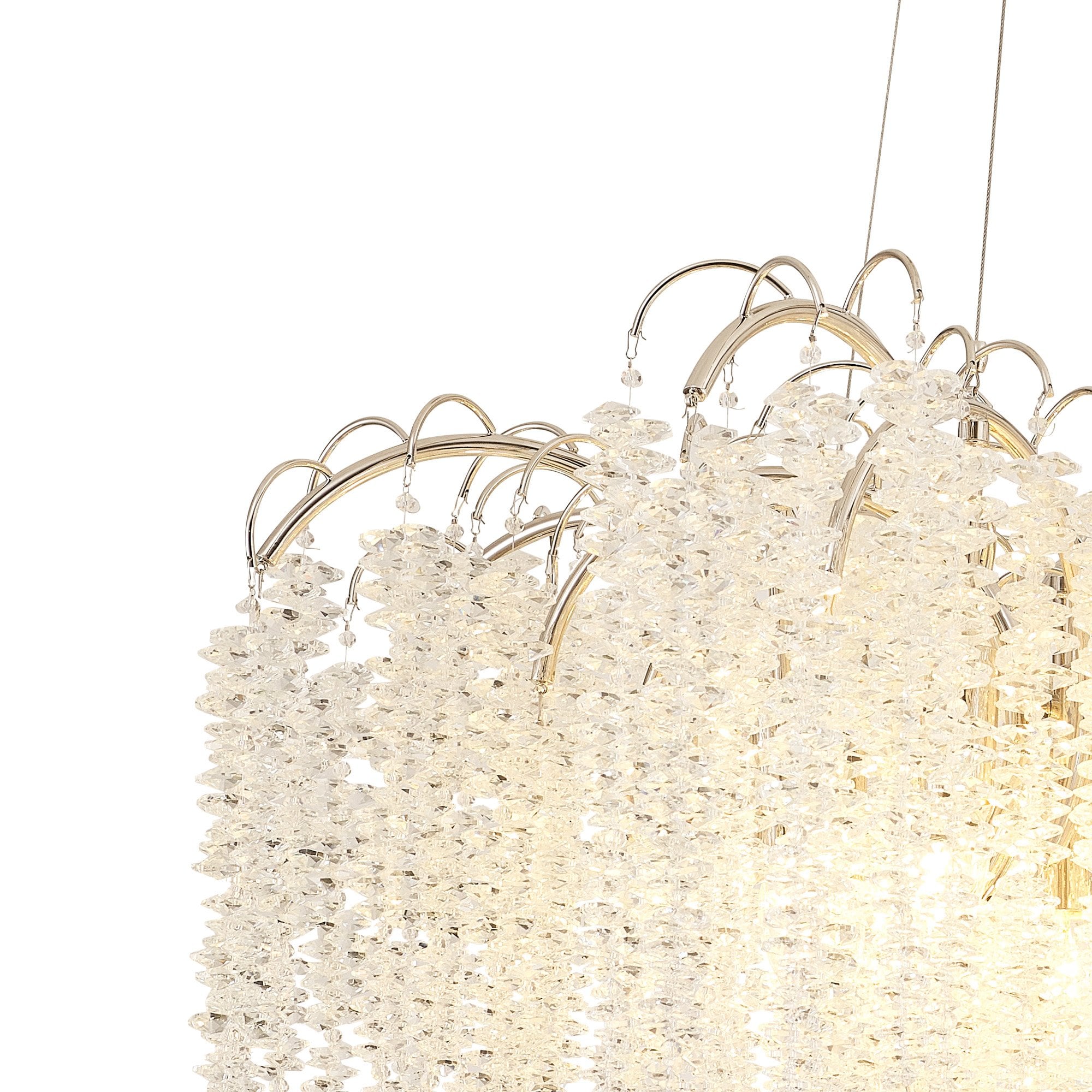 IL32883 Wisteria Round Pendant 9 Light E14 Polished Nickel / Crystal