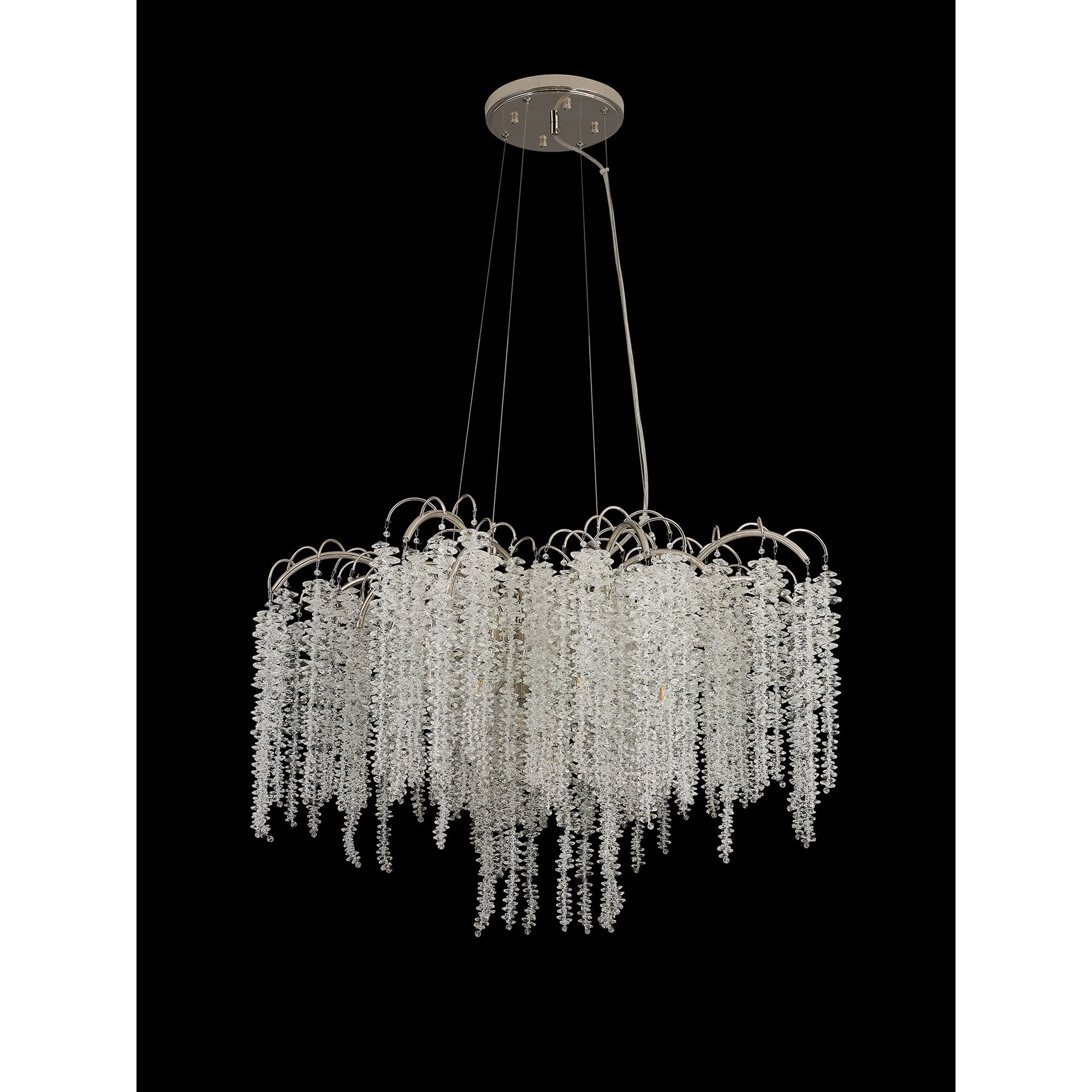 IL32883 Wisteria Round Pendant 9 Light E14 Polished Nickel / Crystal