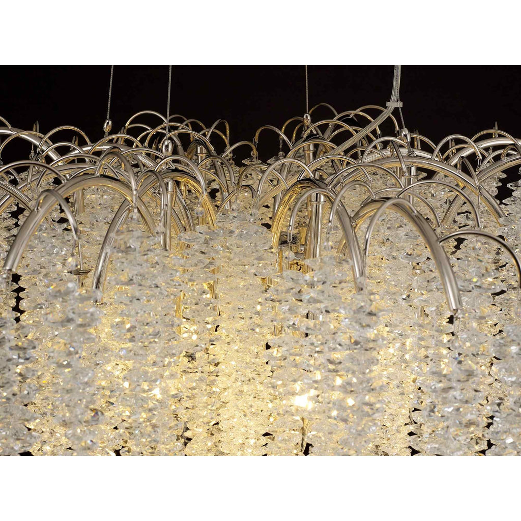 IL32883 Wisteria Round Pendant 9 Light E14 Polished Nickel / Crystal