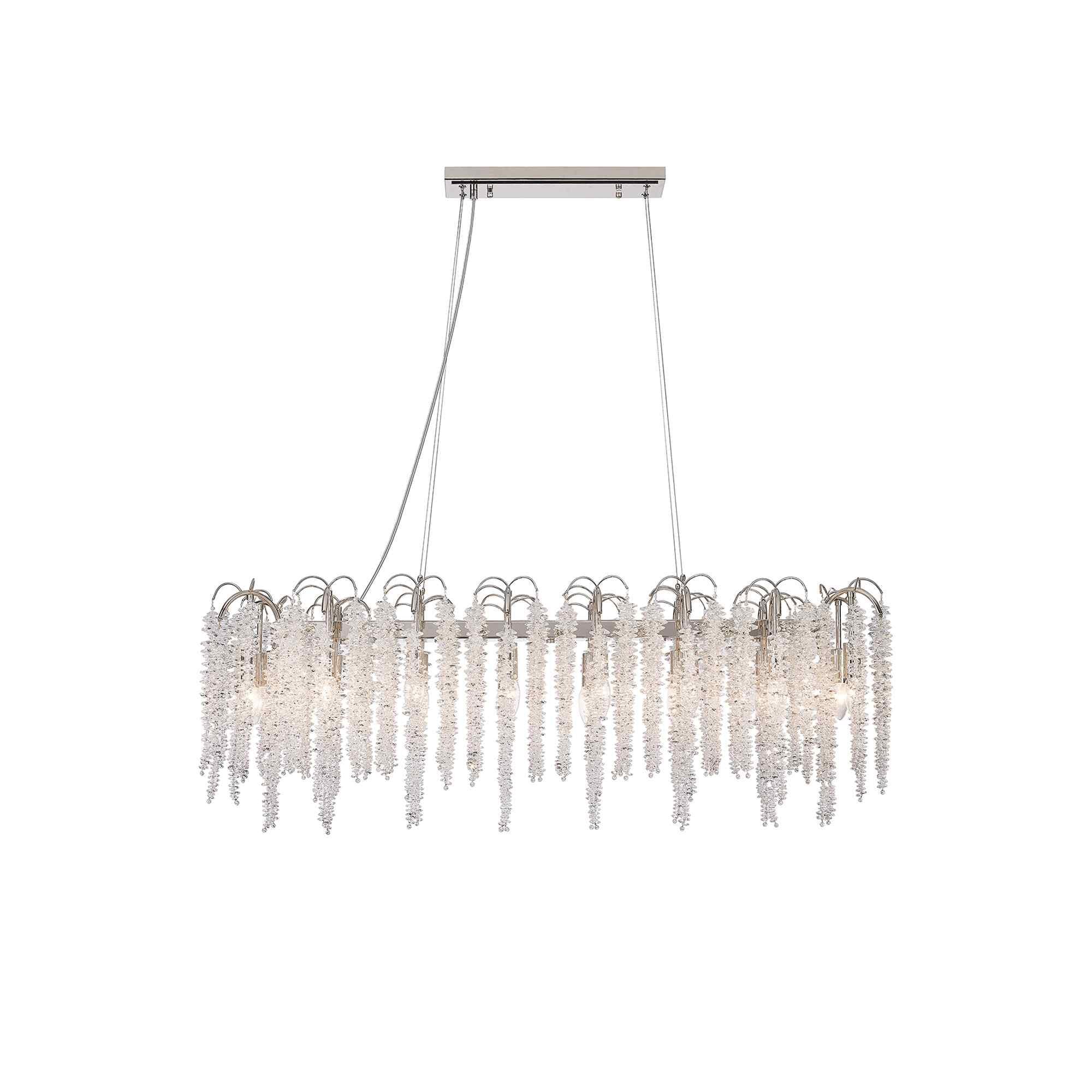 IL32907 Wisteria Oval Pendant 16 Light E14 Polished Nickel / Crystal