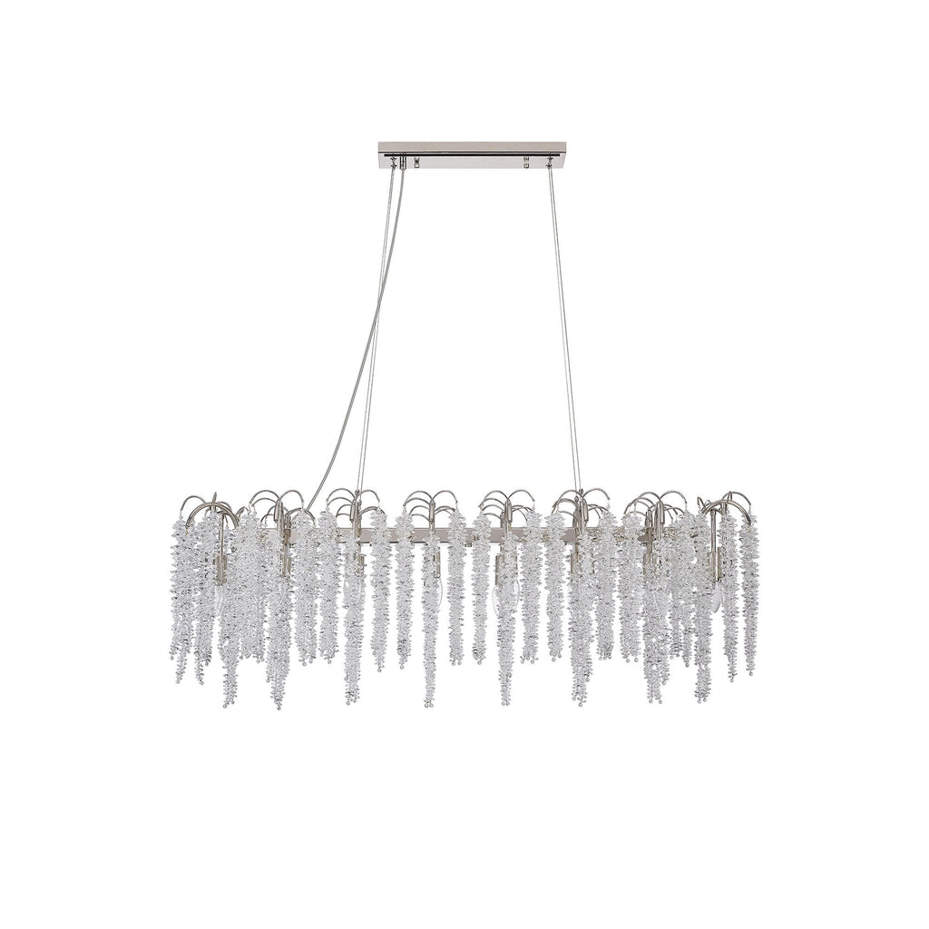 IL32907 Wisteria Oval Pendant 16 Light E14 Polished Nickel / Crystal