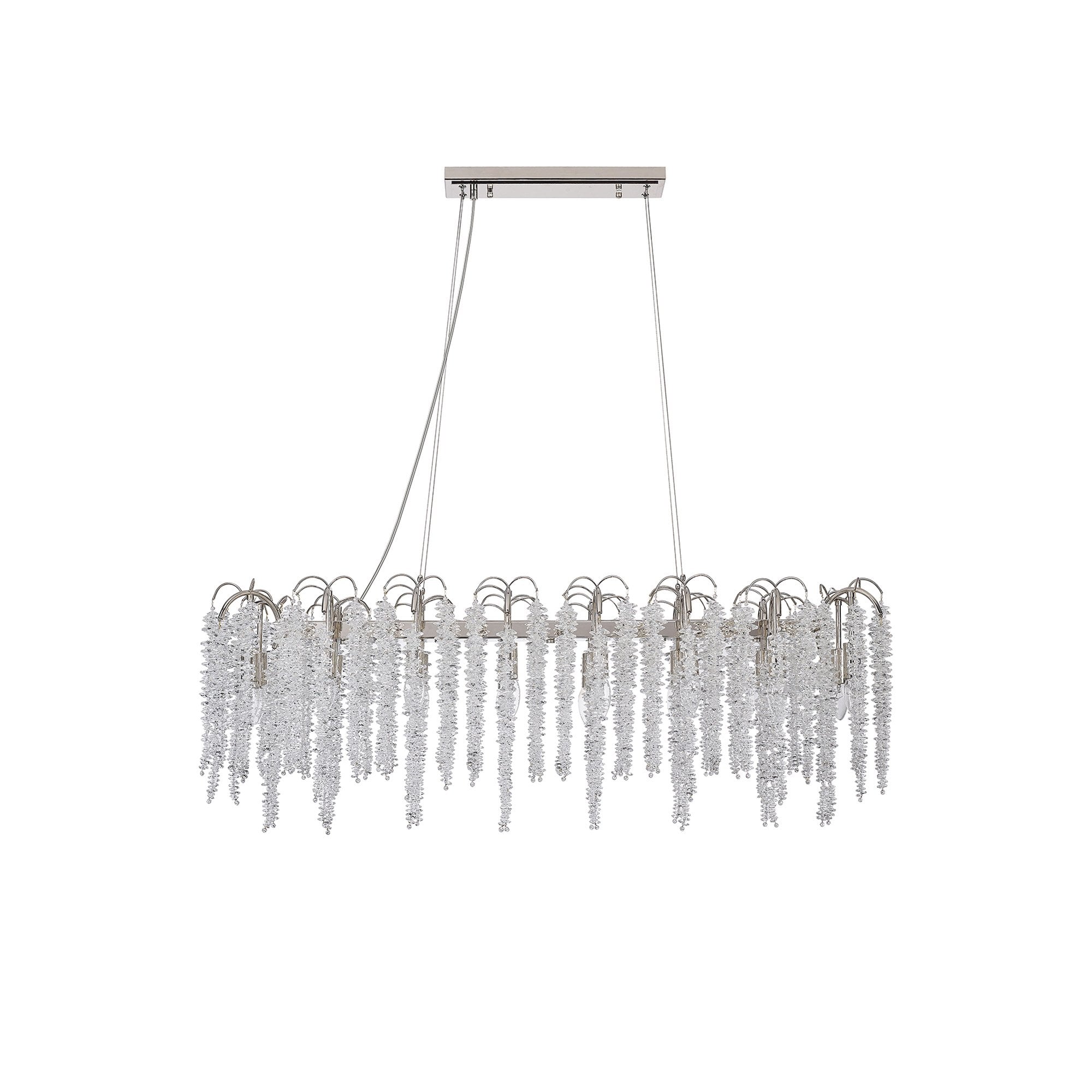 IL32907 Wisteria Oval Pendant 16 Light E14 Polished Nickel / Crystal