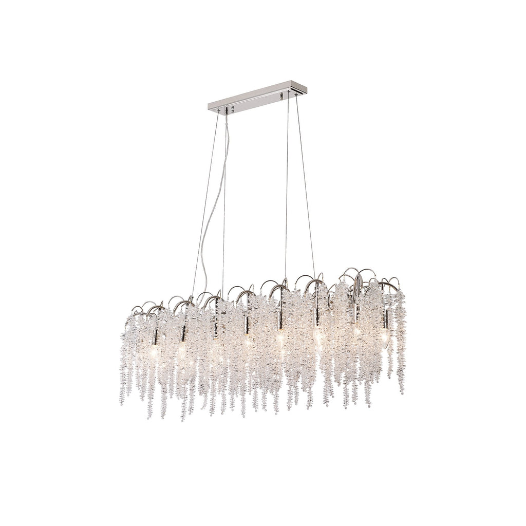 IL32907 Wisteria Oval Pendant 16 Light E14 Polished Nickel / Crystal