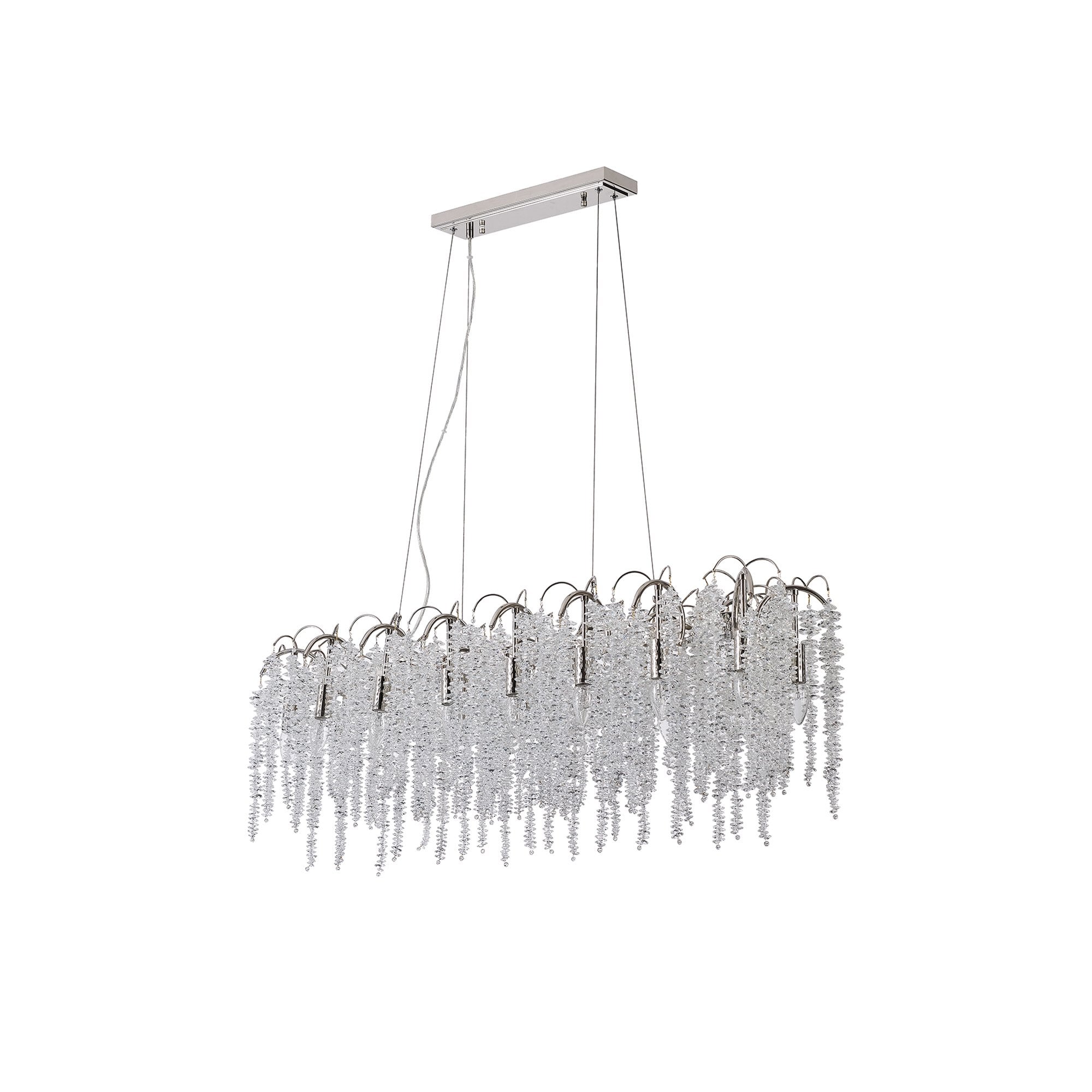 IL32907 Wisteria Oval Pendant 16 Light E14 Polished Nickel / Crystal