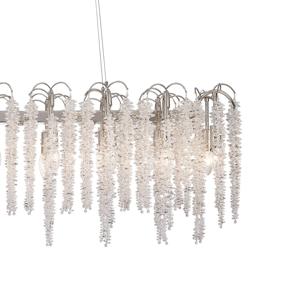 IL32907 Wisteria Oval Pendant 16 Light E14 Polished Nickel / Crystal