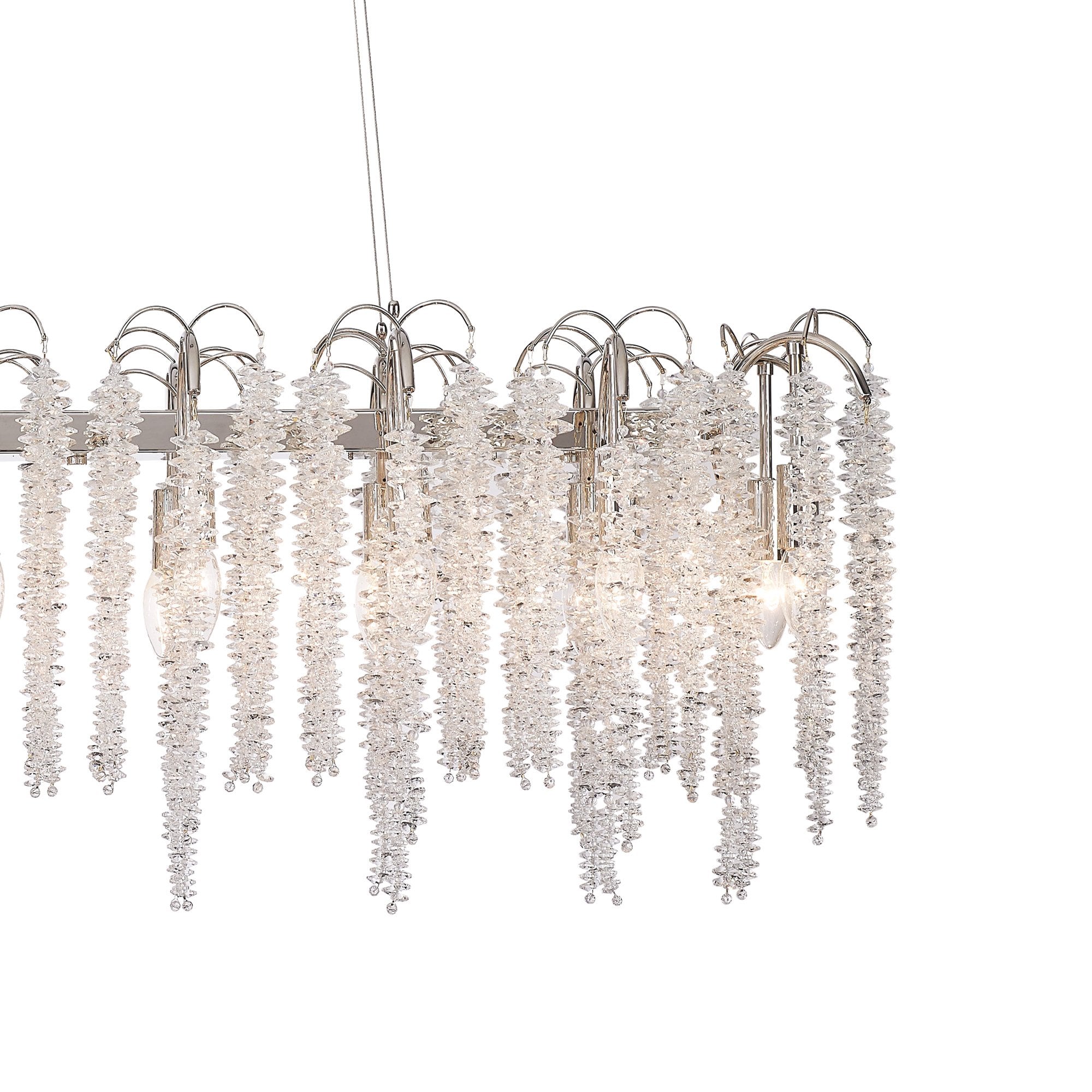 IL32907 Wisteria Oval Pendant 16 Light E14 Polished Nickel / Crystal