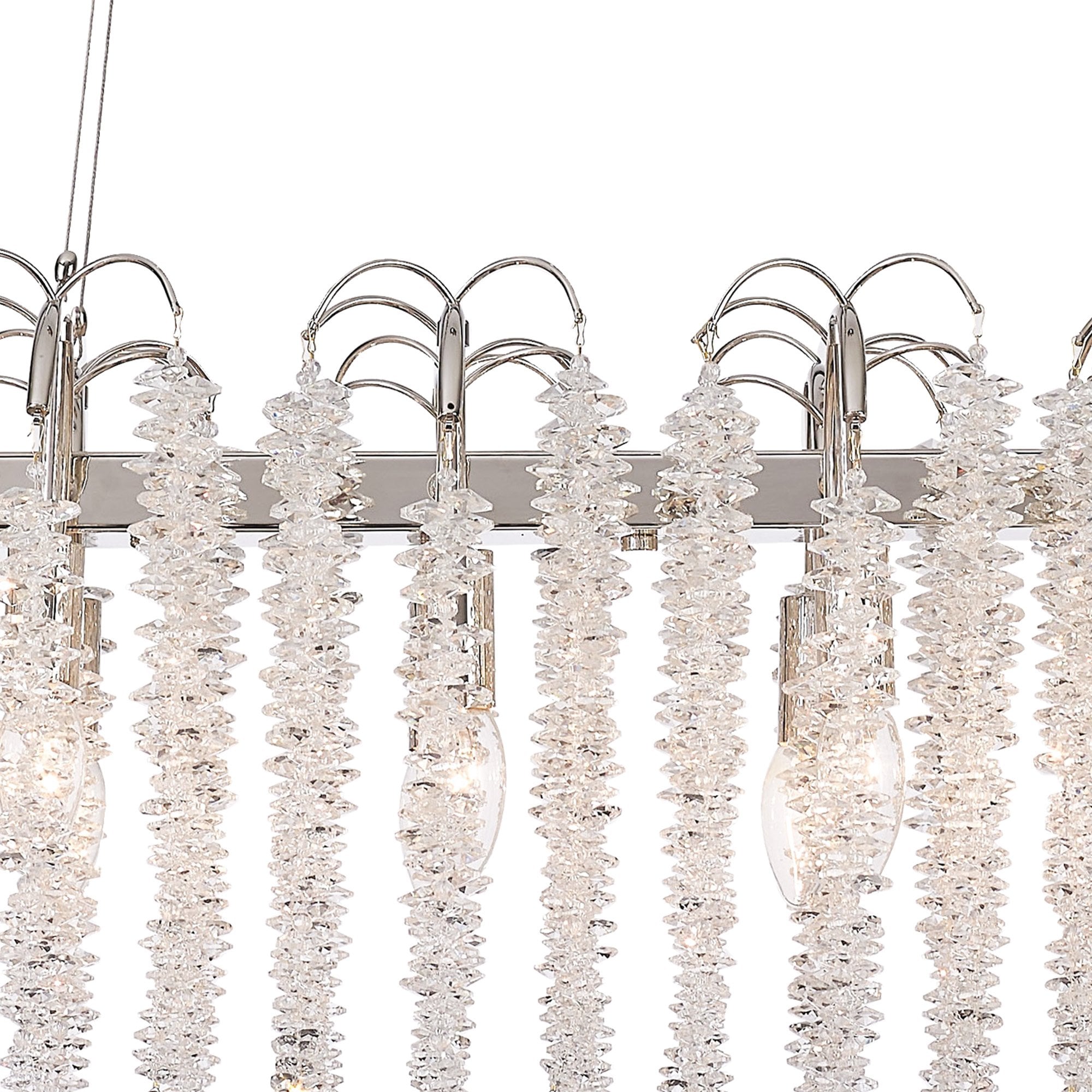 IL32907 Wisteria Oval Pendant 16 Light E14 Polished Nickel / Crystal