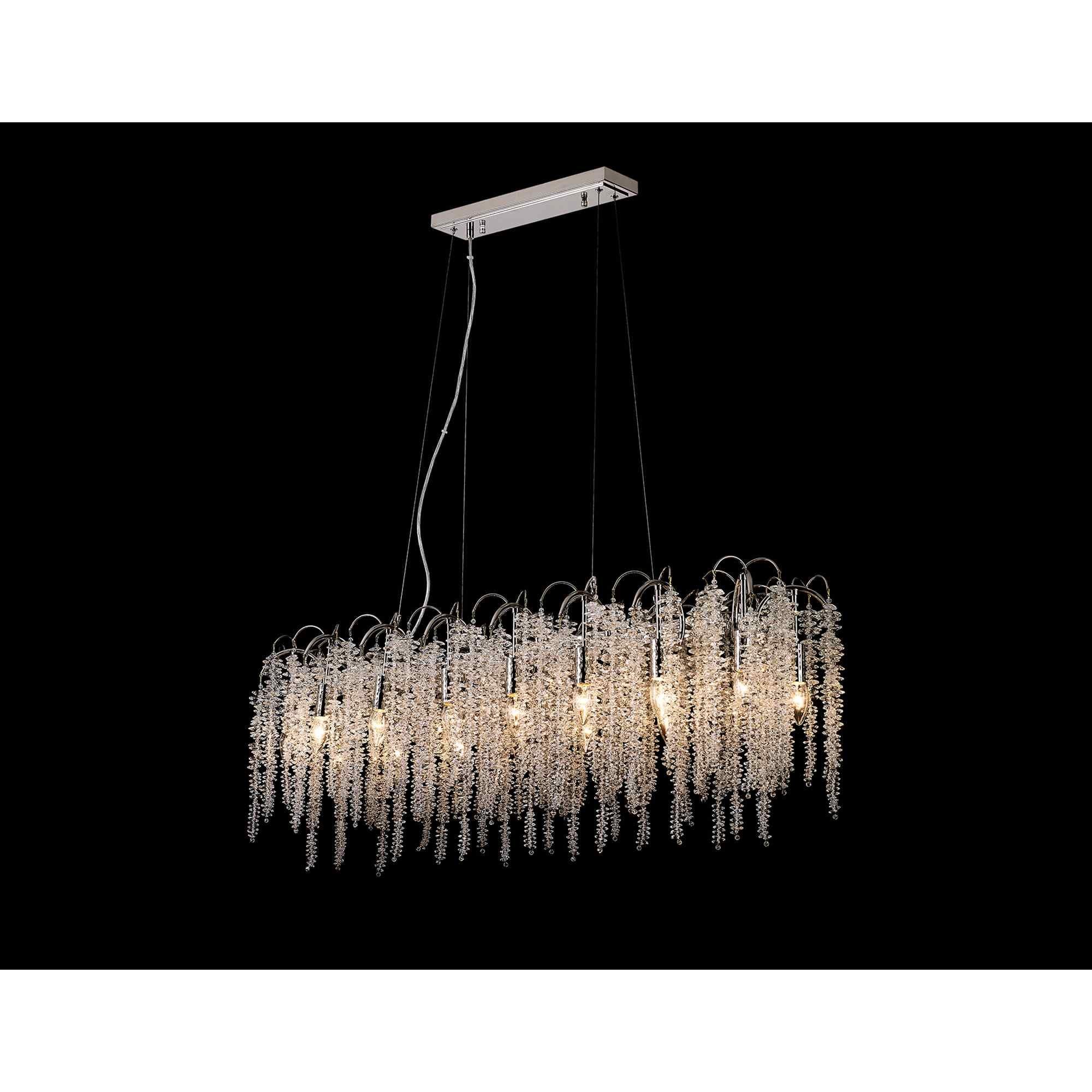 IL32907 Wisteria Oval Pendant 16 Light E14 Polished Nickel / Crystal