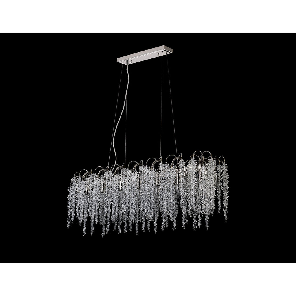 IL32907 Wisteria Oval Pendant 16 Light E14 Polished Nickel / Crystal