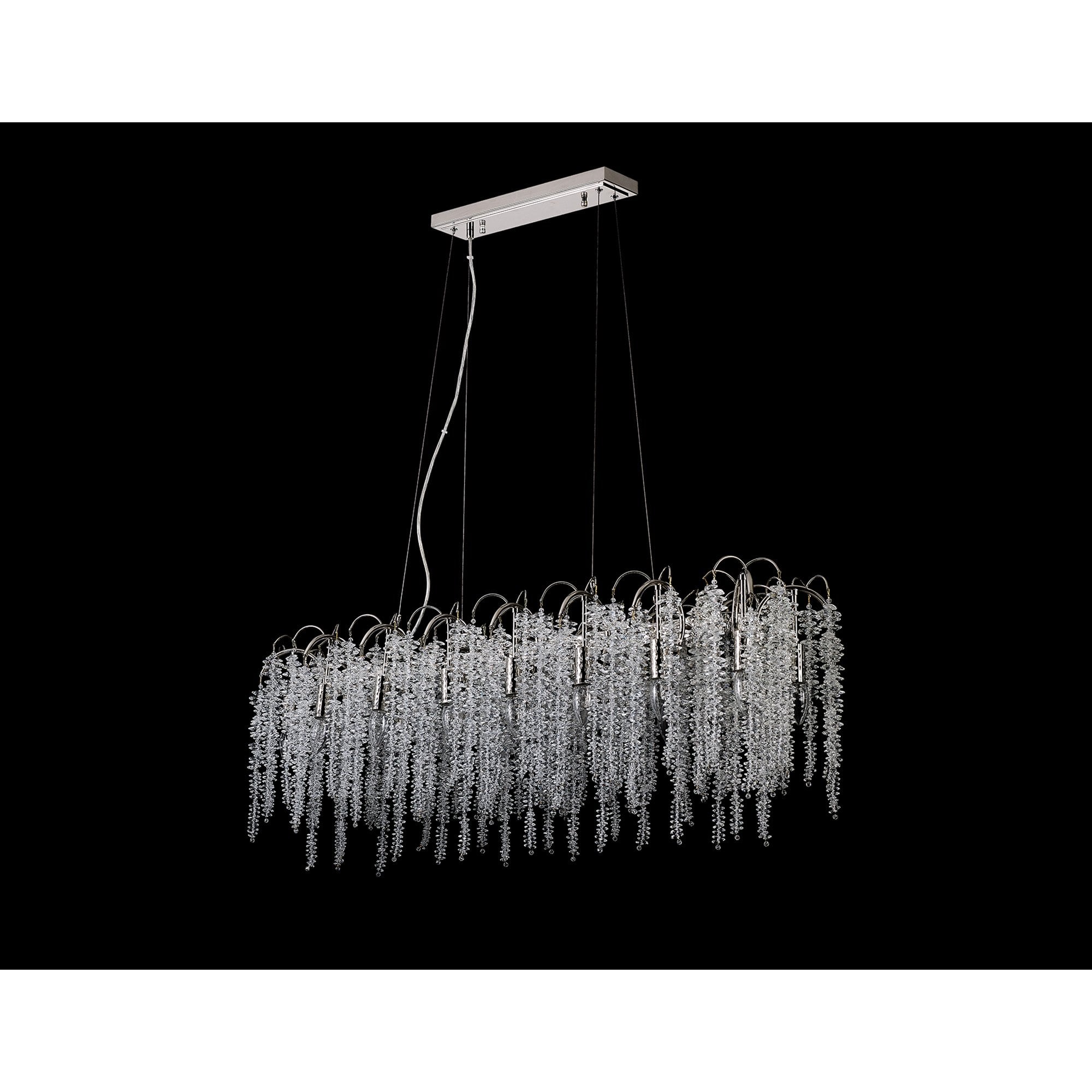 IL32907 Wisteria Oval Pendant 16 Light E14 Polished Nickel / Crystal