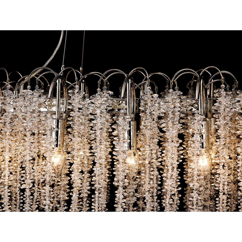 IL32907 Wisteria Oval Pendant 16 Light E14 Polished Nickel / Crystal
