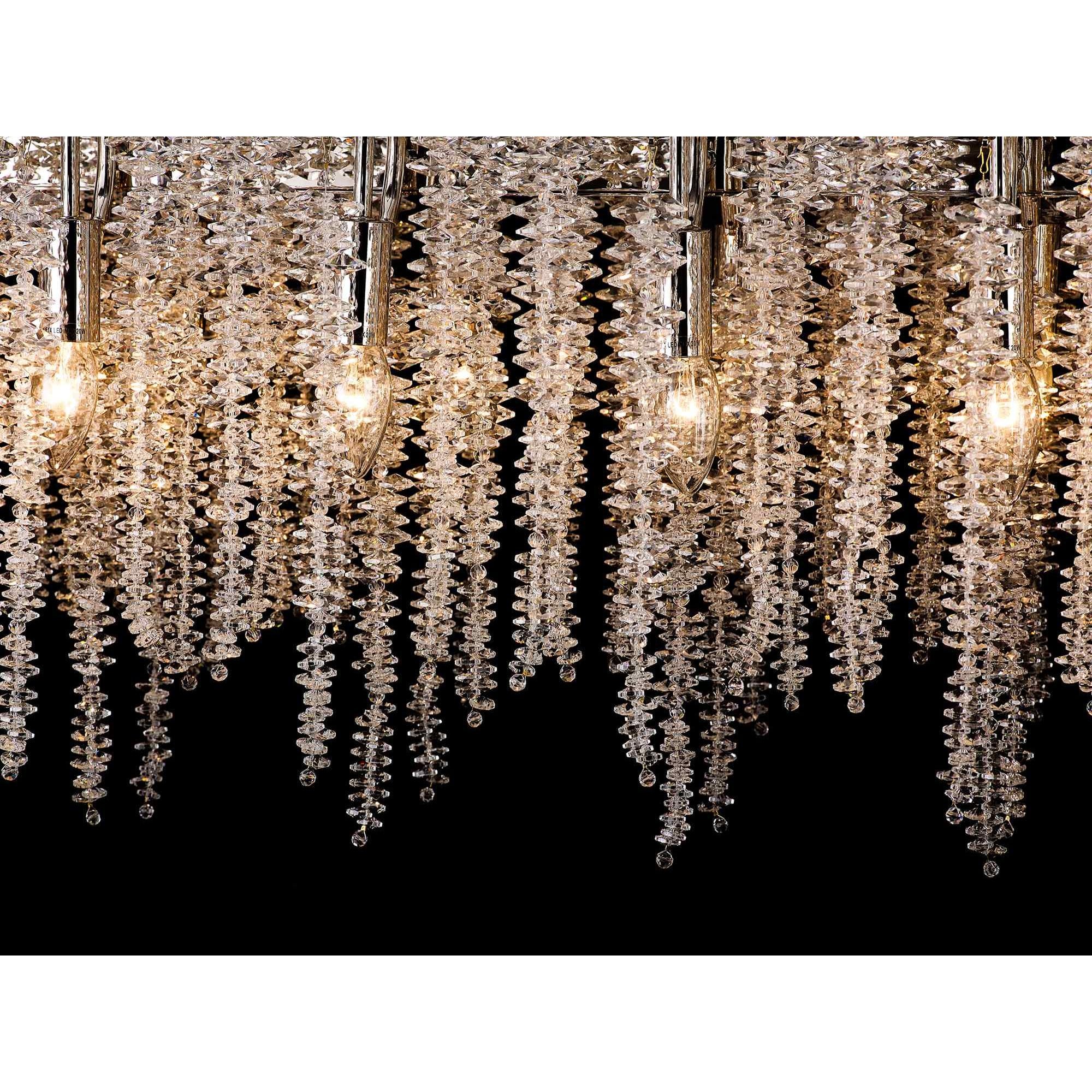 IL32907 Wisteria Oval Pendant 16 Light E14 Polished Nickel / Crystal