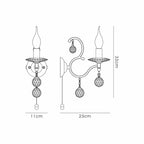 IL32121 Zinta Wall Lamp Switched 1 Light E14 Antique Brass/Crystal