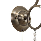 IL32121 Zinta Wall Lamp Switched 1 Light E14 Antique Brass/Crystal