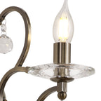 IL32121 Zinta Wall Lamp Switched 1 Light E14 Antique Brass/Crystal