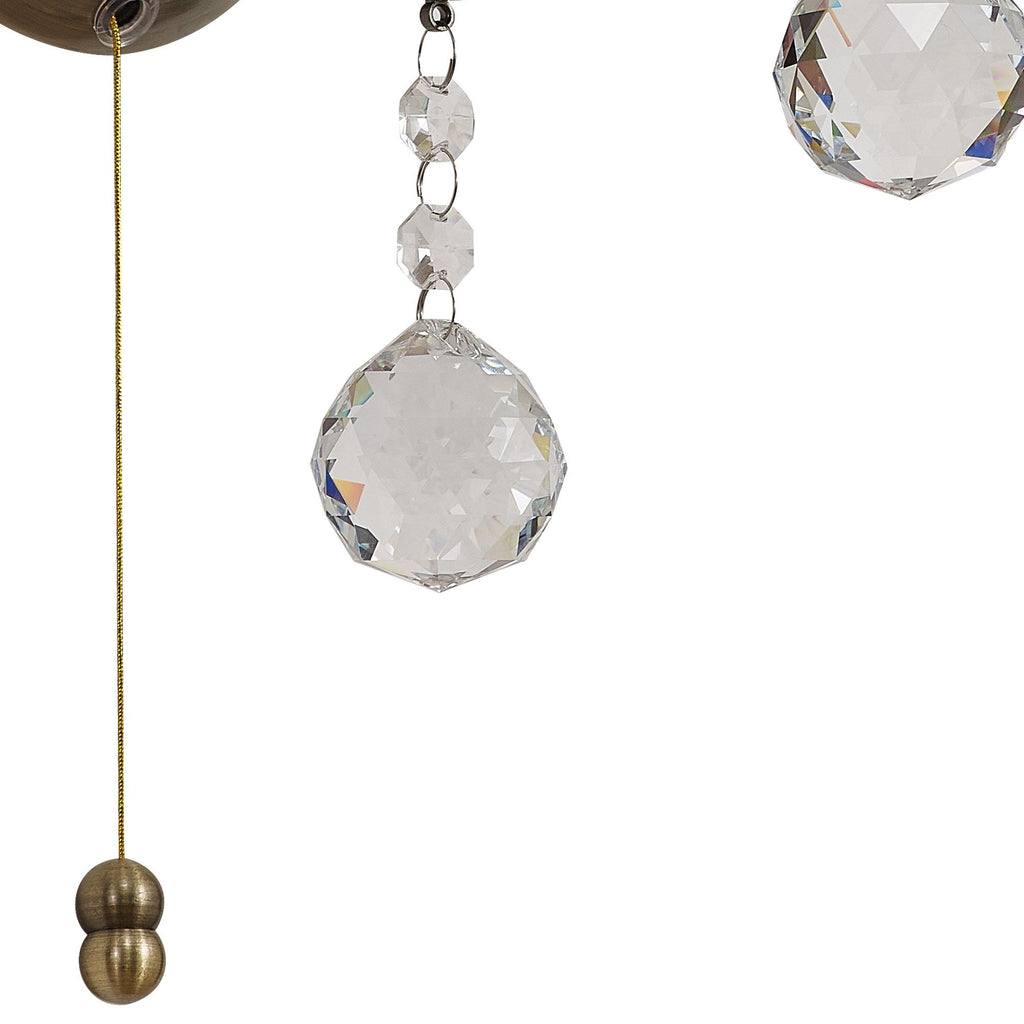 IL32121 Zinta Wall Lamp Switched 1 Light E14 Antique Brass/Crystal