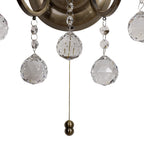 IL32122 Zinta Wall Lamp Switched 2 Light E14 Switched Antique Brass/Crystal