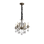 IL32124 Zinta Pendant 4 Light E14 Antique Brass/Crystal
