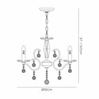 IL32124 Zinta Pendant 4 Light E14 Antique Brass/Crystal