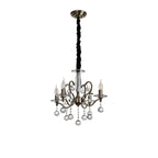 IL32124 Zinta Pendant 4 Light E14 Antique Brass/Crystal