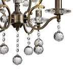 IL32124 Zinta Pendant 4 Light E14 Antique Brass/Crystal