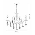 IL32126 Zinta Pendant 6 Light E14 Antique Brass/Crystal