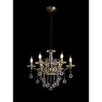 IL32126 Zinta Pendant 6 Light E14 Antique Brass/Crystal