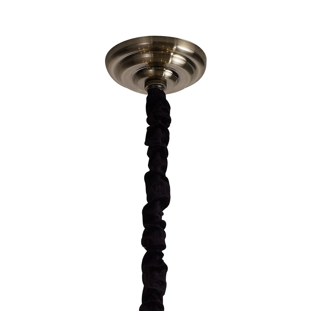 IL32126 Zinta Pendant 6 Light E14 Antique Brass/Crystal
