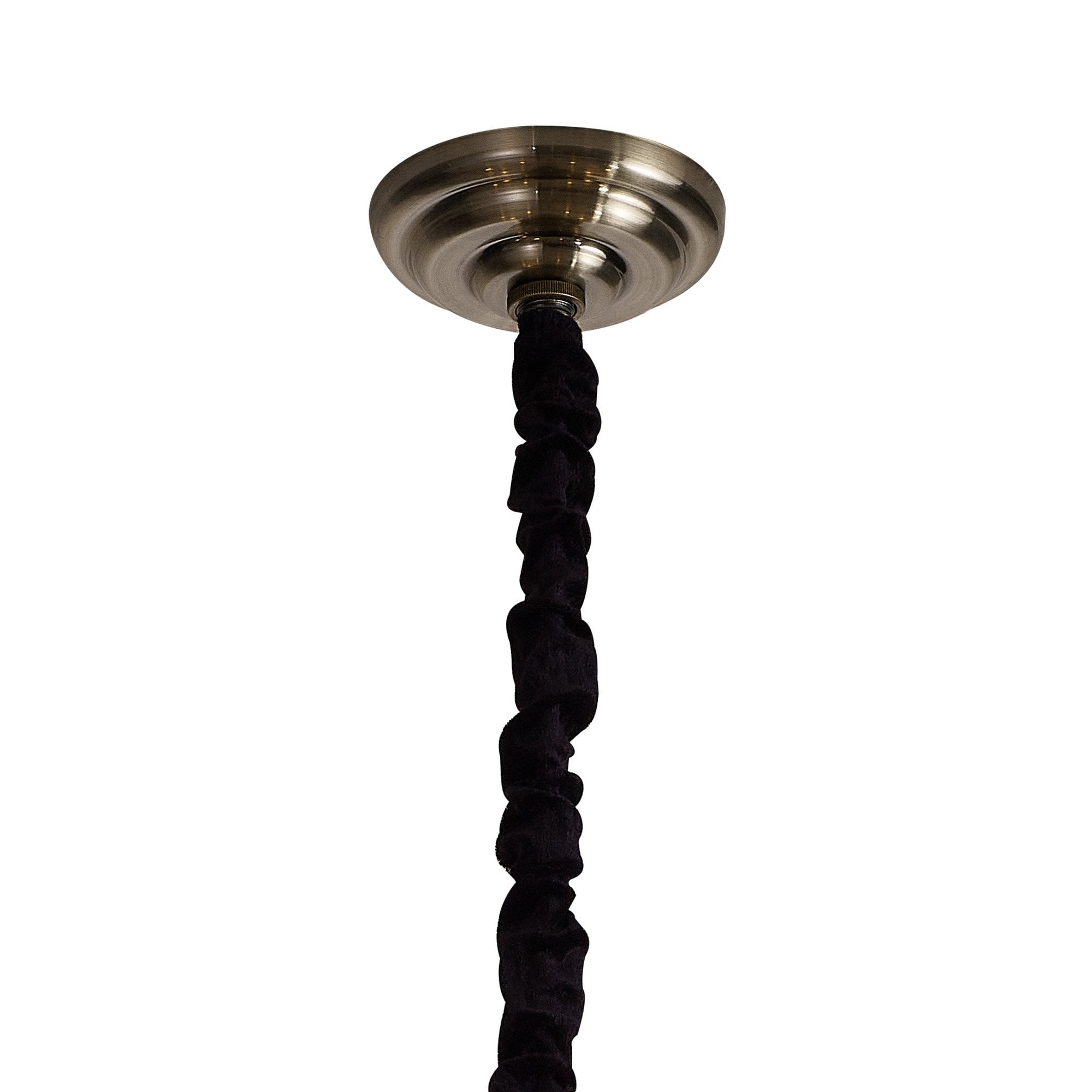 IL32126 Zinta Pendant 6 Light E14 Antique Brass/Crystal