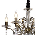 IL32126 Zinta Pendant 6 Light E14 Antique Brass/Crystal