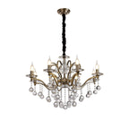 IL32128 Zinta Pendant 8 Light E14 Antique Brass/Crystal