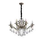 IL32128 Zinta Pendant 8 Light E14 Antique Brass/Crystal