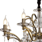 IL32128 Zinta Pendant 8 Light E14 Antique Brass/Crystal