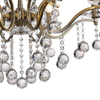 IL32128 Zinta Pendant 8 Light E14 Antique Brass/Crystal
