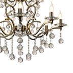 IL32128+4 Zinta Pendant 2 Tier 12 Light E14 Antique Brass/Crystal