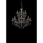 IL32128+4 Zinta Pendant 2 Tier 12 Light E14 Antique Brass/Crystal