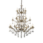 IL32126+4+12 Zinta Pendant 3 Tier 22 Light E14 Antique Brass/Crystal
