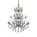 IL32126+4+12 Zinta Pendant 3 Tier 22 Light E14 Antique Brass/Crystal