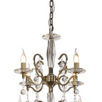 IL32126+4+12 Zinta Pendant 3 Tier 22 Light E14 Antique Brass/Crystal