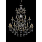IL32126+4+12 Zinta Pendant 3 Tier 22 Light E14 Antique Brass/Crystal