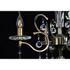 IL32126+4+12 Zinta Pendant 3 Tier 22 Light E14 Antique Brass/Crystal