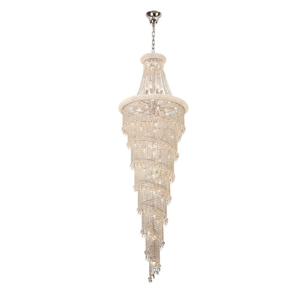 IL31458 Alexandra Pendant 7 Layer Spiral 63 Light E14 Polished Chrome/Crystal