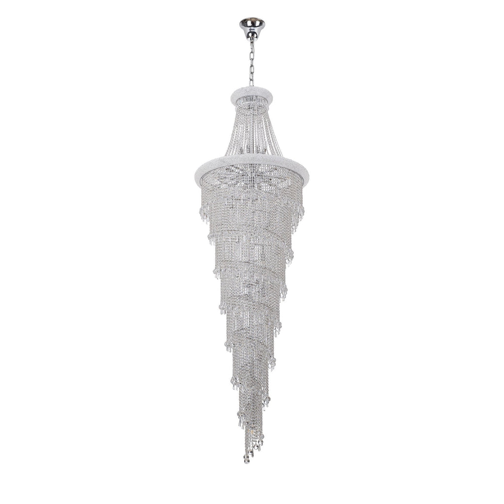 IL31458 Alexandra Pendant 7 Layer Spiral 63 Light E14 Polished Chrome/Crystal