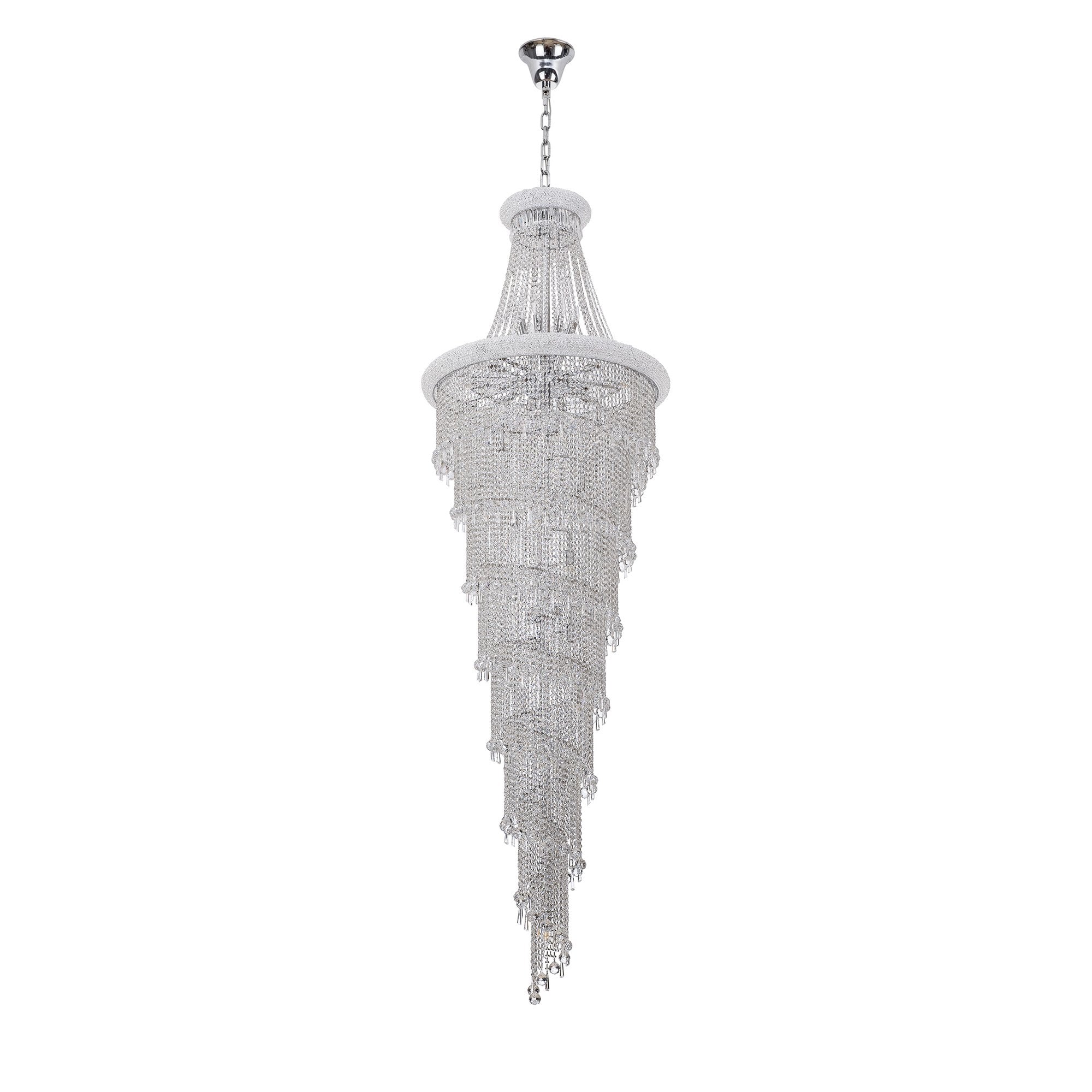 IL31458 Alexandra Pendant 7 Layer Spiral 63 Light E14 Polished Chrome/Crystal