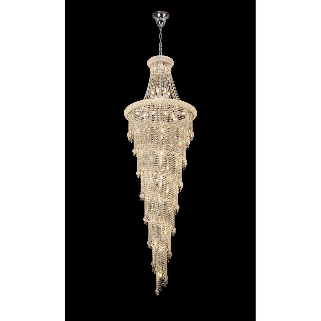 IL31458 Alexandra Pendant 7 Layer Spiral 63 Light E14 Polished Chrome/Crystal
