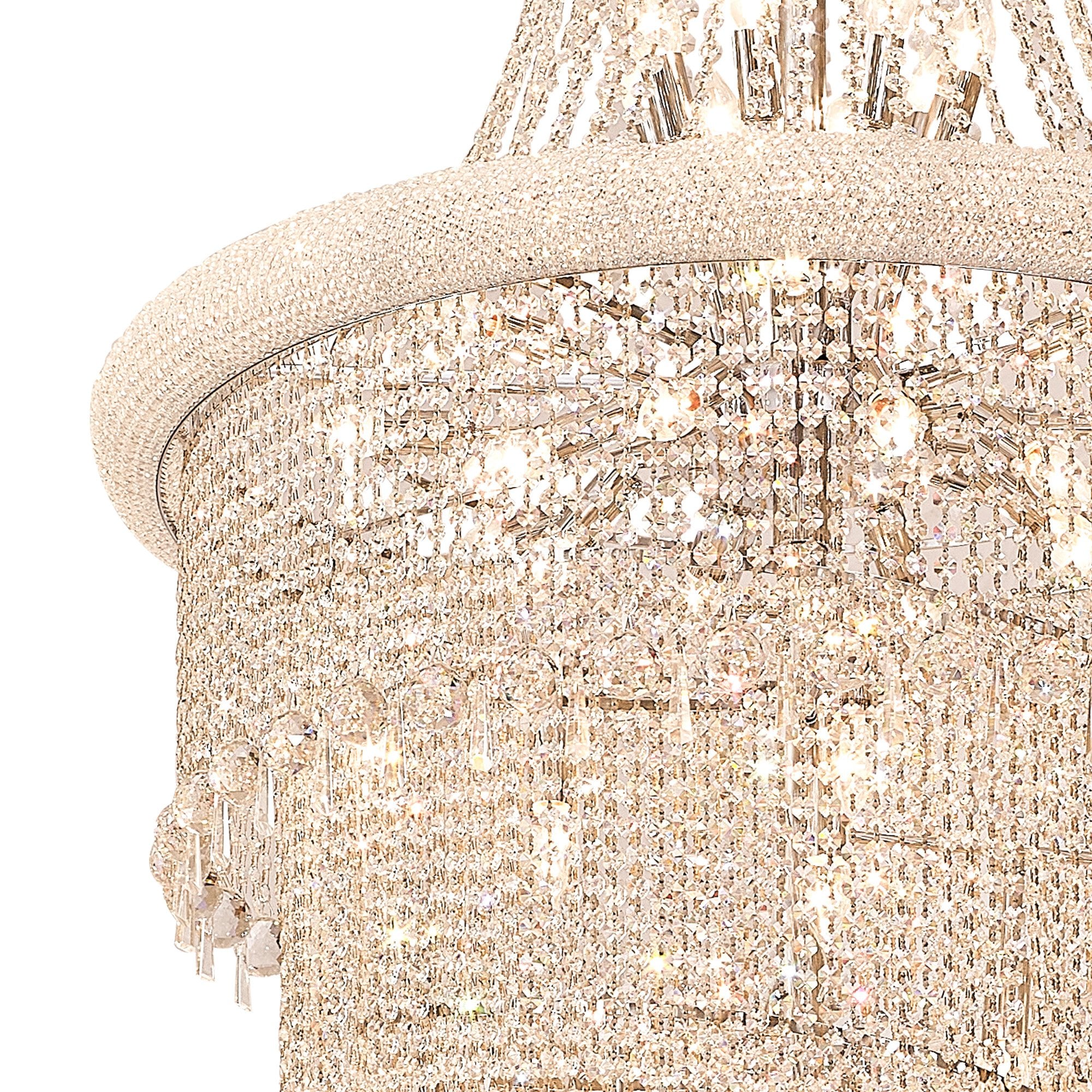 IL31458 Alexandra Pendant 7 Layer Spiral 63 Light E14 Polished Chrome/Crystal