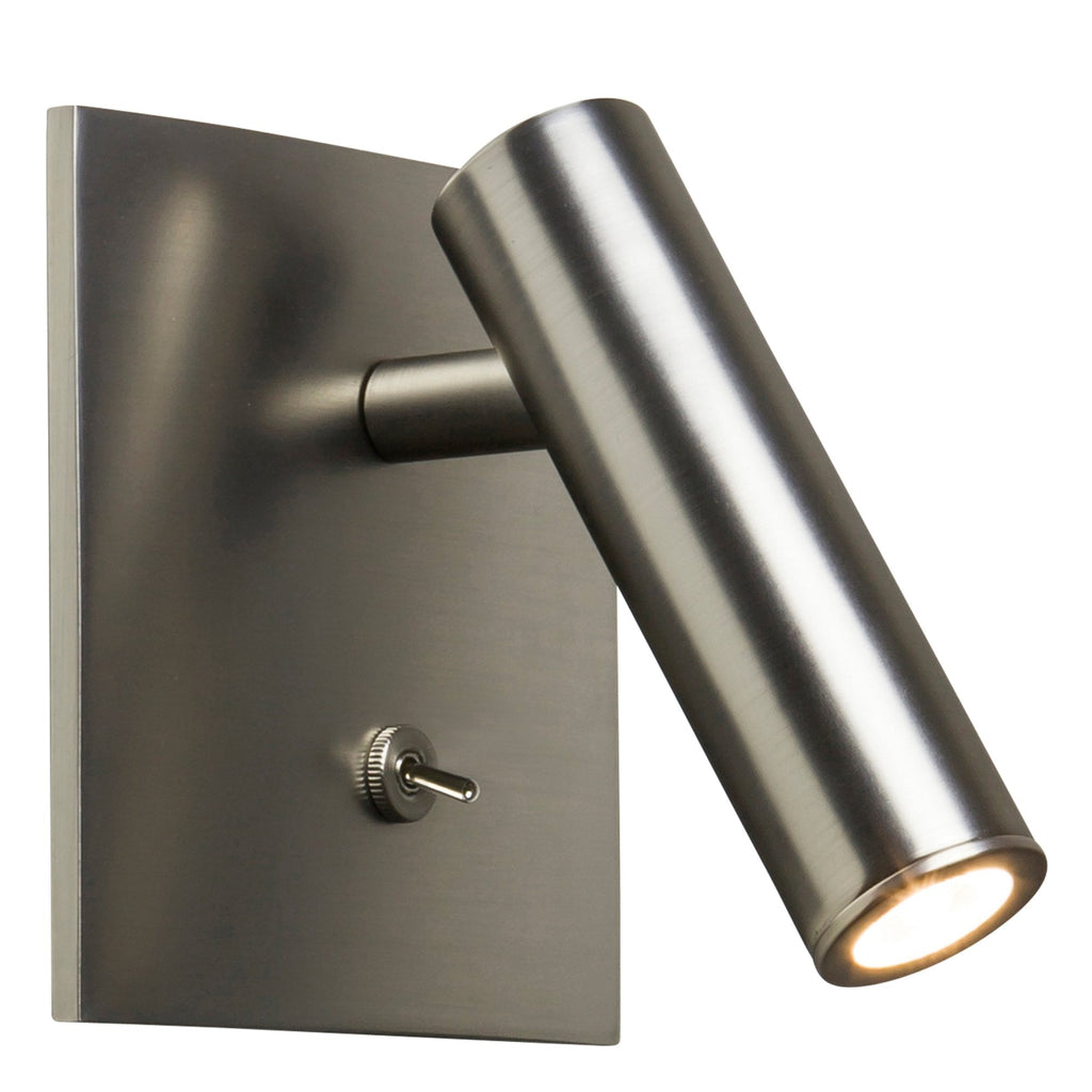 1058018 Enna Square Switched LED Reading Light Matt Nickel