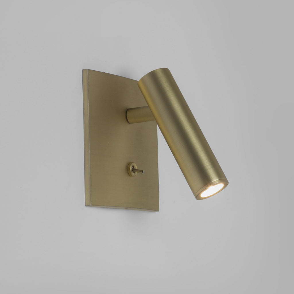 1058030 Enna Square Switched LED Reading Light Matt Gold (S)