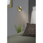 1058030 Enna Square Switched LED Reading Light Matt Gold (S)
