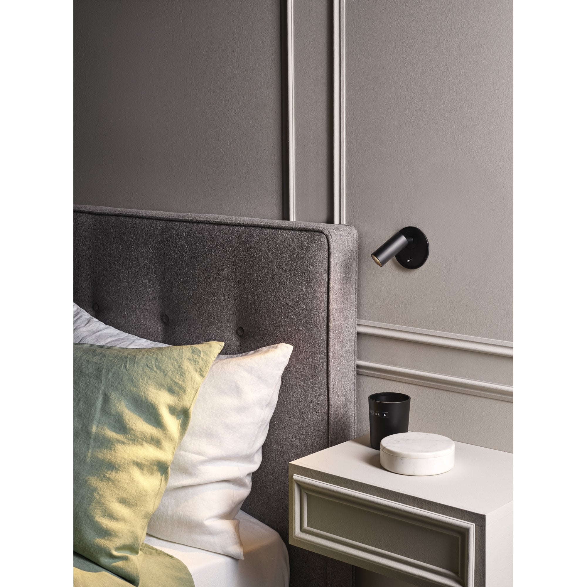 1407007 Micro Recess Switched LED Reading Light Matt Black (S)